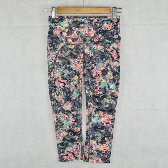 lululemon Fast & Free Crop II *Nulux 19" Size 4 in Dappled Daze Multi - Picture 3 of 4